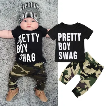 

Army Camouflage Baby Boy Girl Set Short Sleeve Top Newborn Baby Suit Boy Clothing Printed Sets Gift Suit Kids Clothes Set Infant