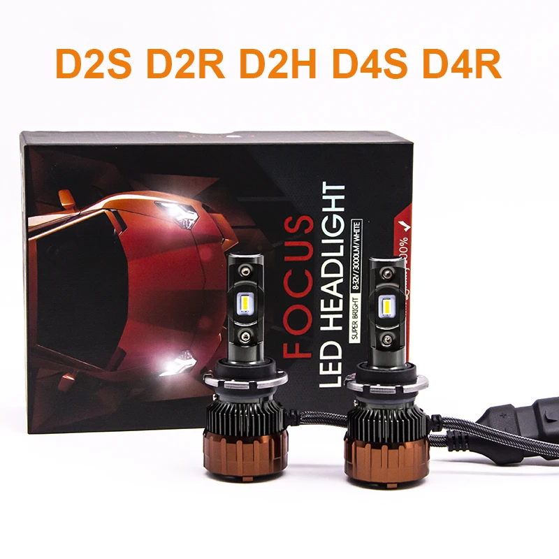

2pcs D2S D2H LED Headlight Bulbs 50W 8000LM D4S D4R Auto LED Headlamp Fog Bulbs 12V~24V Car Lights