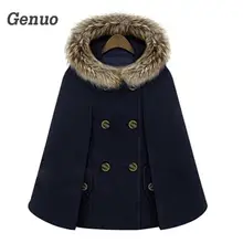 Winter Womens Short Woolen Coat Female Turtleneck Cape Parka Blend Wool Cloak Pullover Poncho 2018 Outerwear Casaco Faux Fur Winter Womens Short Woolen Coat Female Turtleneck Cape Parka Blend Wool Cloak Pullover Poncho 2018 Outerwear Casaco Faux Fur