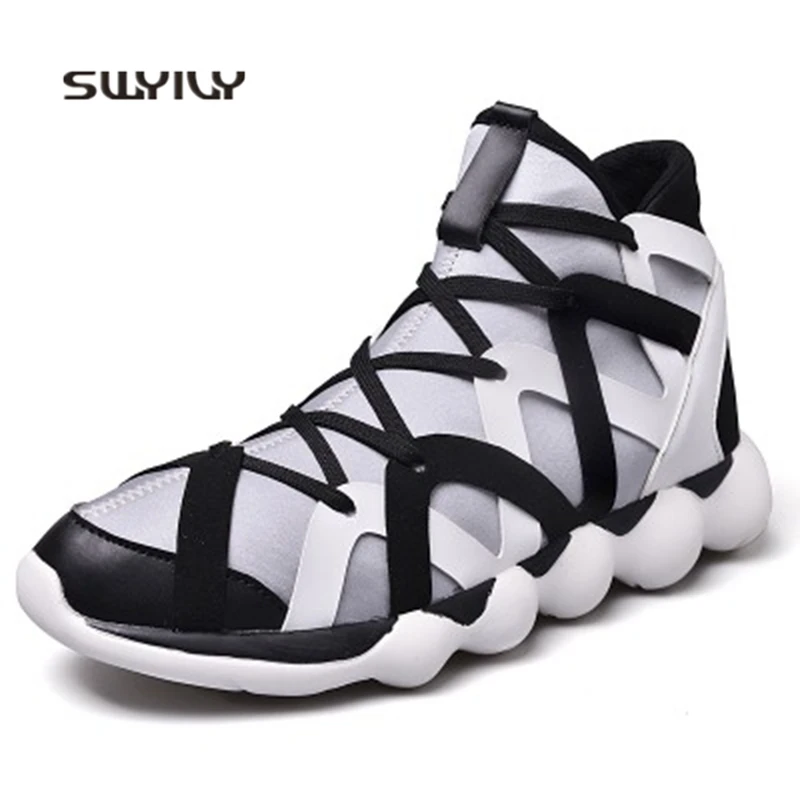 SWYIVY Unisex Sneakers Large Size44 High-top Running Shoes 2018 New Autumn Mesh Breathable Men And Women Jogging Sport Shoes