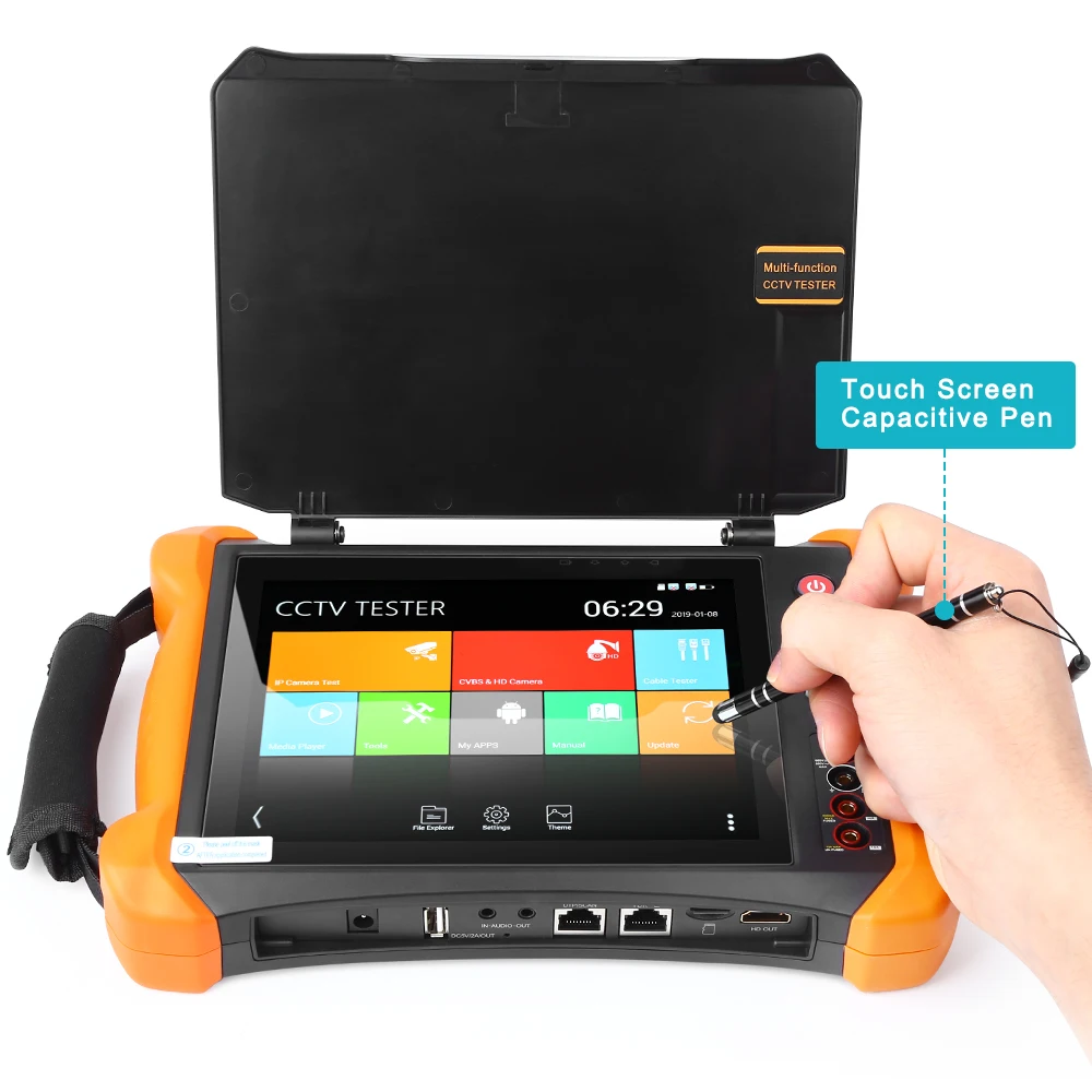  8 Inch IP Camera Tester Security CCTV Tester Monitor with SDI/TVI/AHD/CVI/Multimeter/TDR/OPM/VFL/PO - 32317139447