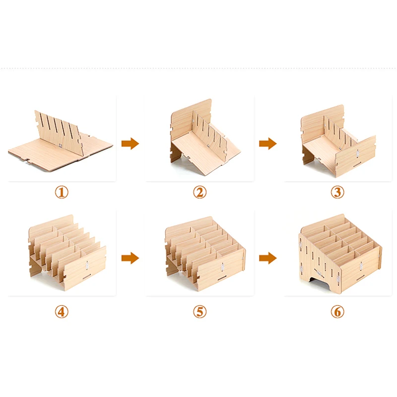 Wooden Mobile Phone Management Storage Box Creative Desktop Office Meeting Finishing Grid multi cell phone rack shop display bag small tool chest