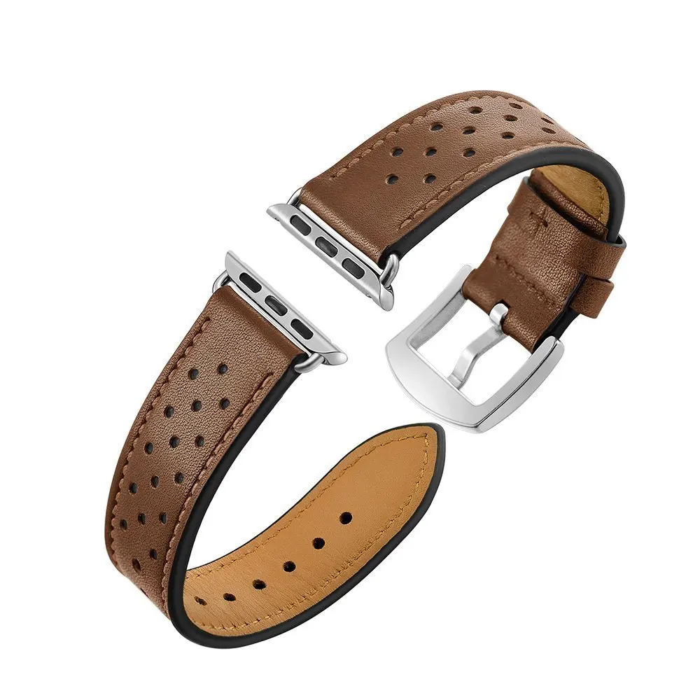 6 Colors Leather Replacement Watch Strap For Apple Watch Band 42mm 38mm 44mm 42mm Women Men Bracelet Band for iWatch 1 2 3 4 5