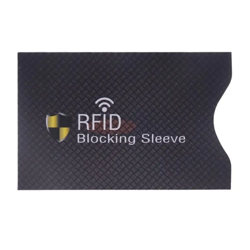 1 шт. Противоугонный чехол для RFID кредитных карт, защитный чехол, новинка 5,8x8,8 см - Цвет: Черный