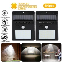 DIDIHOU Outdoor Yard 30/40 LEDs Solar Sensor Wall Light Human Body Induction Lamps Waterproof IP65