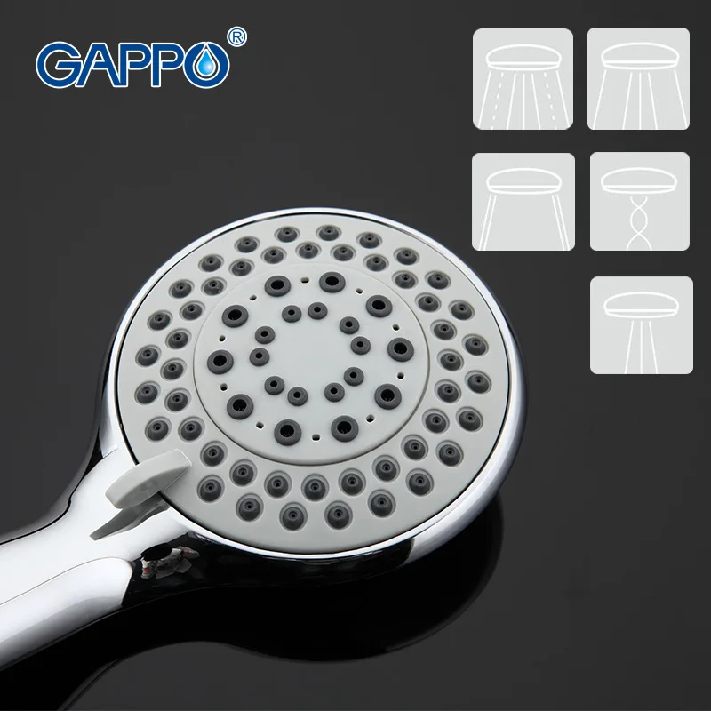 Gappo ванная комната ручной душ 5 способов Ванна Душ круглые ручные душевые головки Ванная комната экономии воды ABS хромированный душ GA06