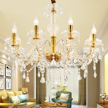 

Modern Gold crystal led ceiling chandeliers lighting for Living room Bedroom kitchen K9 crystal lustres de teto light fixtures