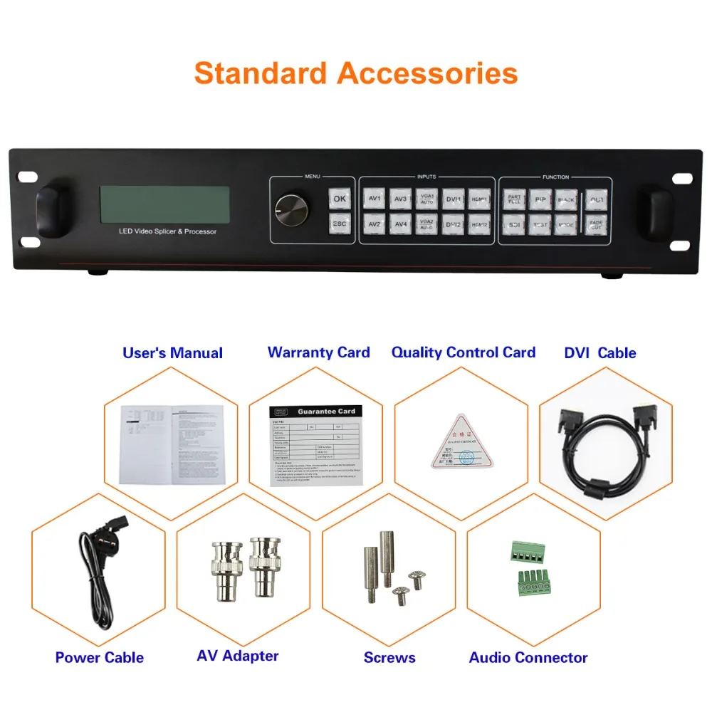Amoonsky HDMI полноцветный светодиодный видео процессор 4K Сращивание SC358 для p10 LED шкаф