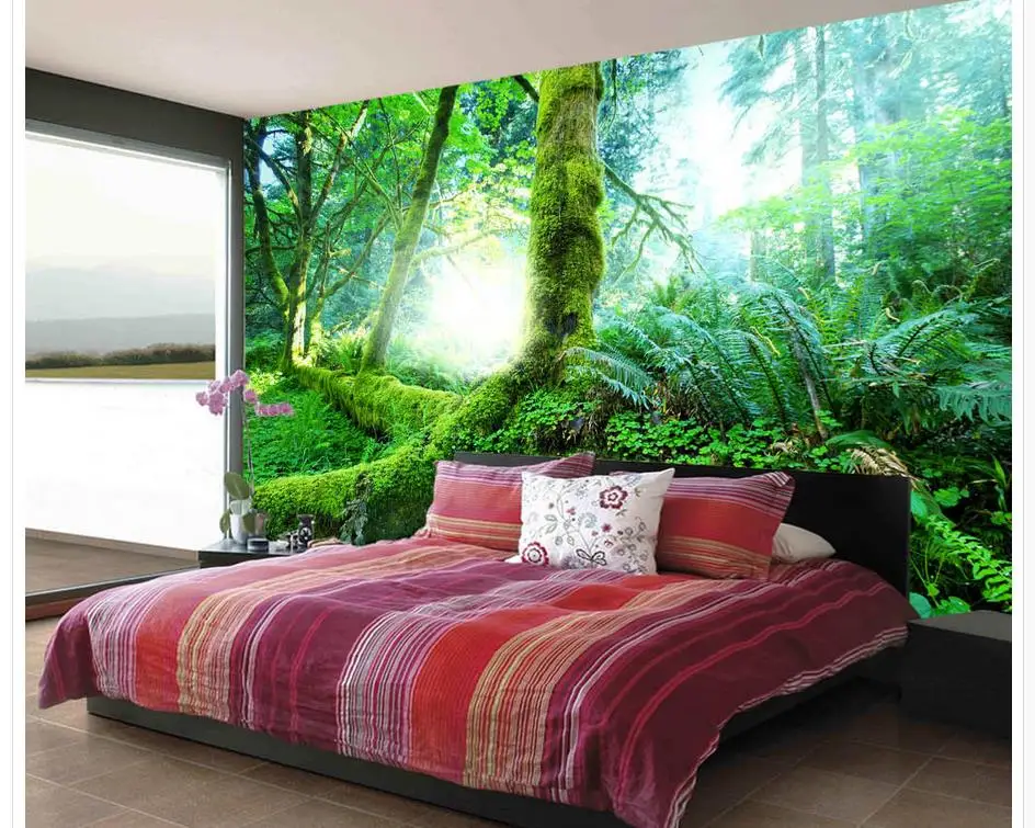 

Custom any size 3D green sun forest TV wallpapers for living room classic wallpaper for walls 3d stereoscopic wallpaper