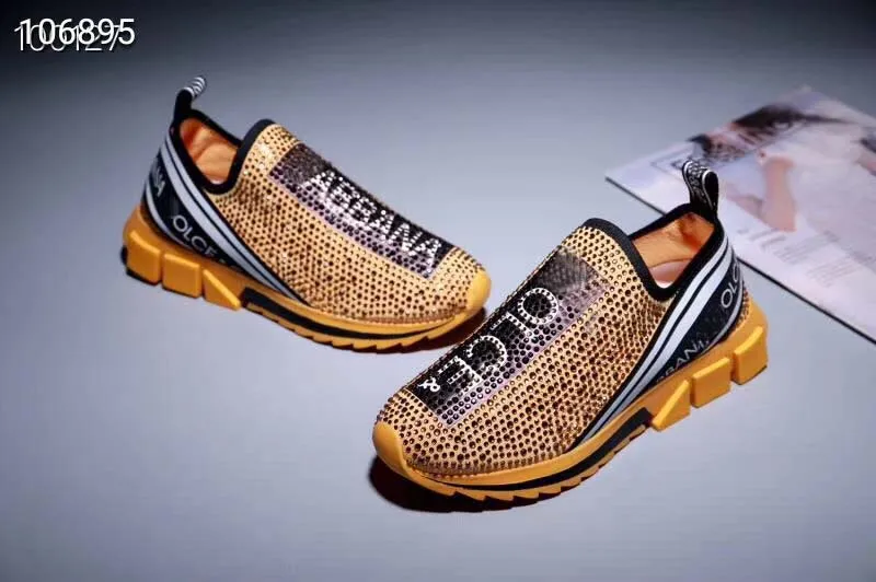 

2019 new men and women couple models knit letters diamond women's shoes casual striped rubber hot ladies shoes new