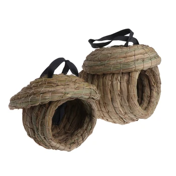 

Bird Nest Natural Straw Braid House Macaw Swallow Animals Pet Cages Accessories