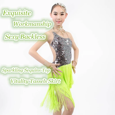 

Sparkling Sequins Sexy Latin Dress for Women Competition Dancewear,Kids Rumba/Salsa High Quality Costumes,Exquisite Workmanship