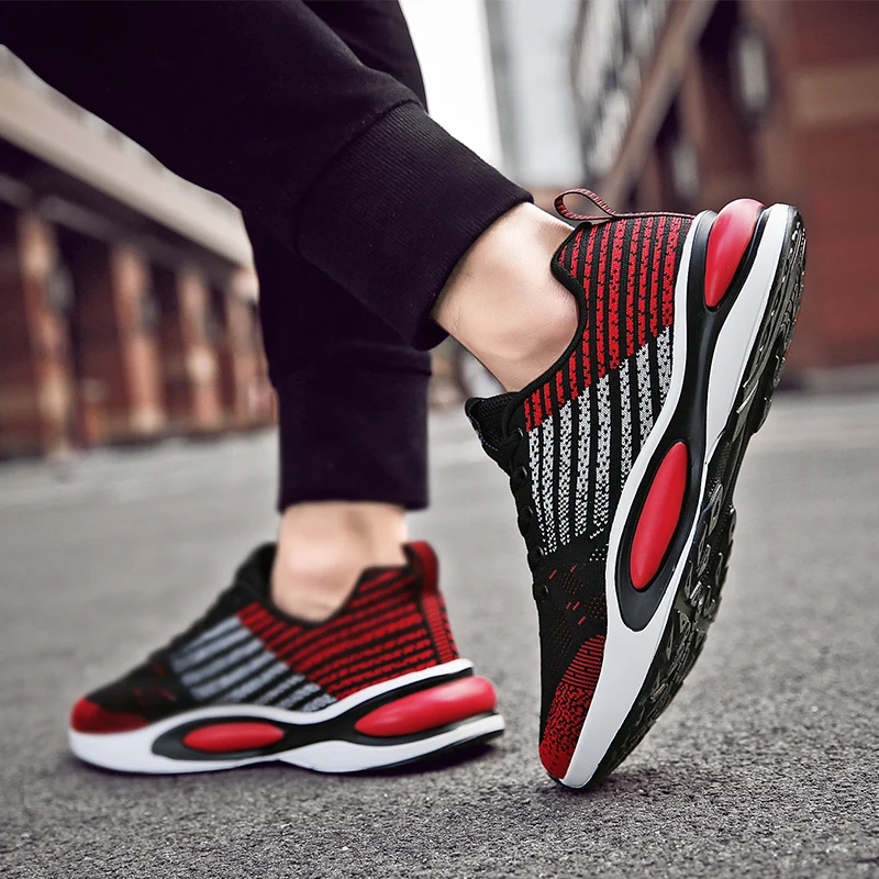 2019 Новый дизайн air Sole Кроссовки Мужские дышащие сетчатые туфли Flywire Повседневная дикая обувь для мальчиков походные беговые кроссовки