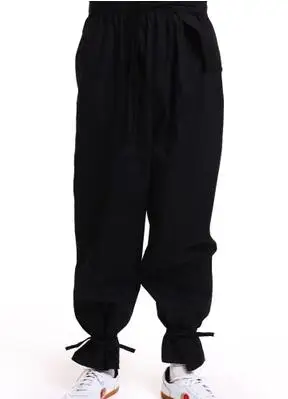 Классический китайский Тан костюм черный синий кунг-фу костюмы Брюс Ли одежда крыло Чун тайцзи Тай Чи комплект одежды костюм для мужчин - Цвет: Trousers