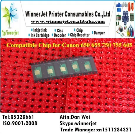Compatible Chip for Canon 650 655 750 755 605