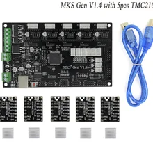 MKS Gen V1.4 плата управления Mega 2560 R3 материнская плата принтера RepRap Ramps1.4 совместим с 5 шт. TMC2100