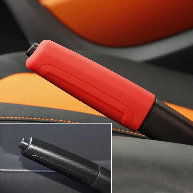 handbrake red Для Benz Smart Fortwo 07-17, силиконовая автомобильная ручка переключения передач, крышка для рычага переключения передач, чехол для ключей, нескользящий чехол для ручного тормоза - Название цвета: handbrake red