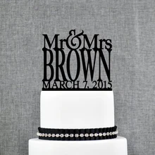Индивидуальный свадебный торт Топпер, мистер и миссис фамилия с датой торт Топпер, уникальный заказ торт Топпер украшения поставки