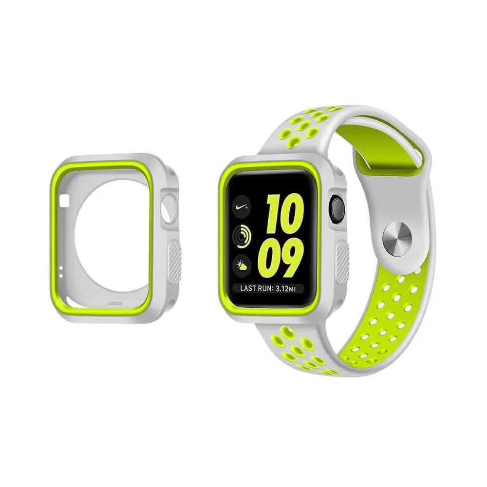 silicone cover for apple watch case 42mm 38mm Nike sport band strap full frame rubber protector case for iwatch 2/1 series