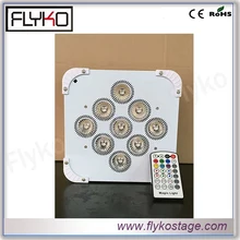 Светодиодный беспроводной DMX ИК пульт дистанционного управления на батарейках светодиодный Стандартный тонкий прожектор RGBWA+ UV 6в1 светодиодный плоский пар