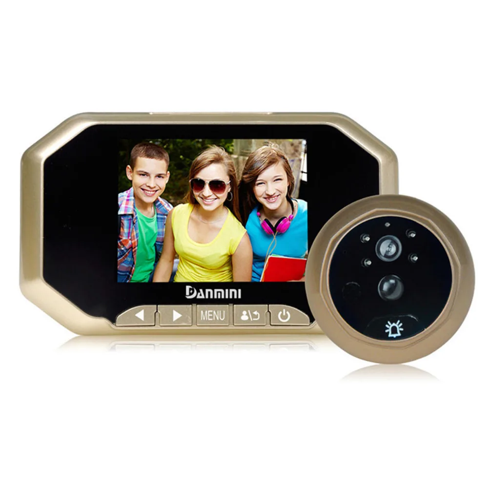 

DANMINI 3.5 inch Wired Video Doorbell Electronic Door Bell Viewer IR Night Door Peephole Camera PIR Motion Detection Door Camera