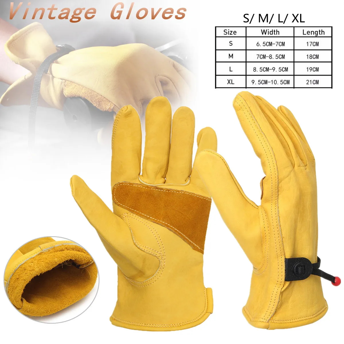 

Pair Universal Yellow Gloves Driver Protective Wearing Gloves For Motorcycle Motorbike Gardening Power Tool