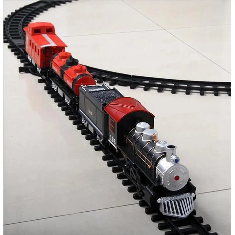 toy steam train with real smoke