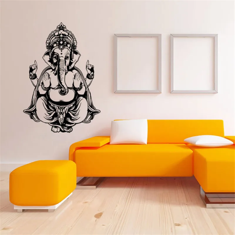Слон Ганеш Будда Мандала настенные наклейки с йогой DIY домашний Декор виниловые наклейки на стены для гостиной ПВХ водонепроницаемый съемный