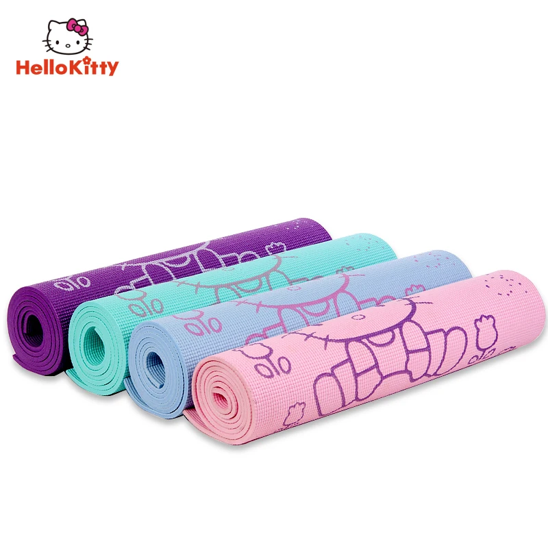 

Hello Kitty Yoga Exercise Fitness Pad 6mm Thick Pilates Mat PVC Workout Non Slip Floor Play Mats 4 Colors 173 x 61cm