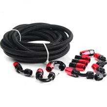 AN8 NYLON STAINLESS STEEL BRAIDED HOSE Fittings End Adaptor KIT Oil Fuel Black Hose цена AN8 NYLON STAINLESS STEEL BRAIDED HOSE Fittings End Adaptor KIT Oil Fuel Black Hose цены онлайн