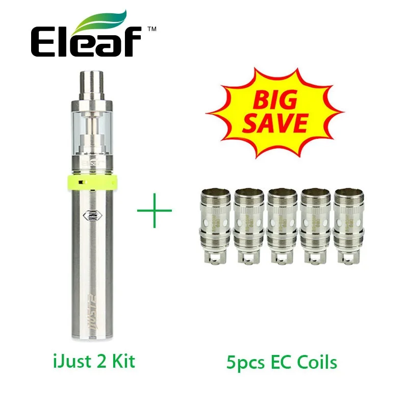 

100% Original Eleaf ijust 2 Kit 5.5ml 2600mAh Battery Eleaf ijust 2 electronic cigarette kit with 5pcs Eleaf EC Atomizer Coil