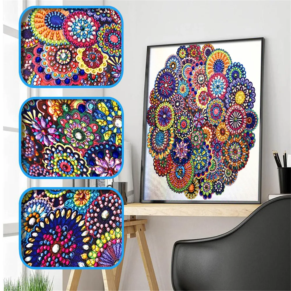 Special Shape Diamond Painting Mandala Flower Modern Pattern DIY 5D Part Drill Cross Stitch Kit Crystal Art
