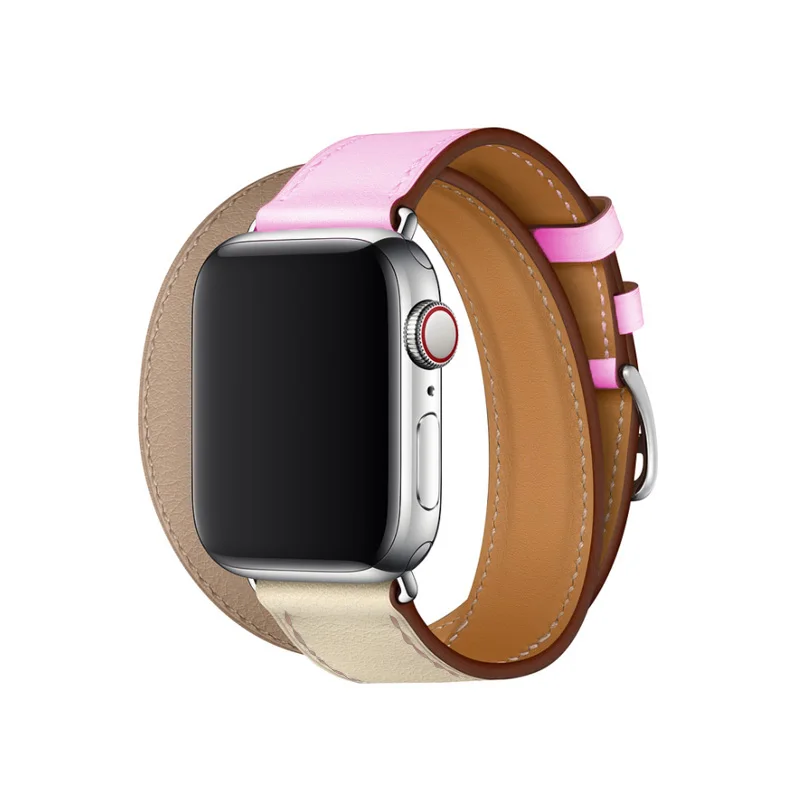 40 мм 44 мм ремешок для Apple Watch Series 4 двойной тур натуральная кожа часы ремешок для Apple Series 1 2 3 iWatch Herm браслет