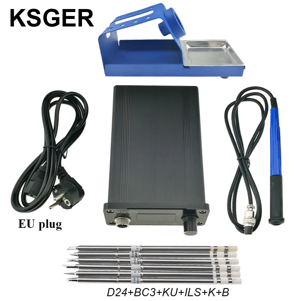 KSGER OLED паяльная станция FX9501 T12 электрический утюг инструменты STM32 2,1 S контроллер температуры ручка держатель сварка T12 ILS - Цвет: Sets 7