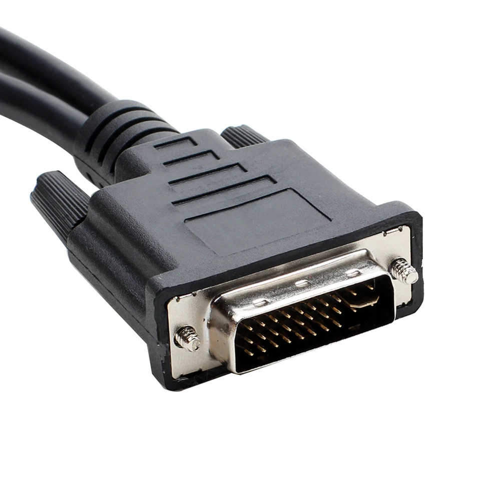 Новый женский разветвитель кабеля для видеоадаптера монитора 24 + 5 Pin Male к 2 VGA