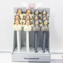 12 шт./лот творческий маленькая свежая водная ручка с принтом «сердечки» для маленькой девочки угол клей гелевая ручка для офиса цифровым пером 0,5 мм