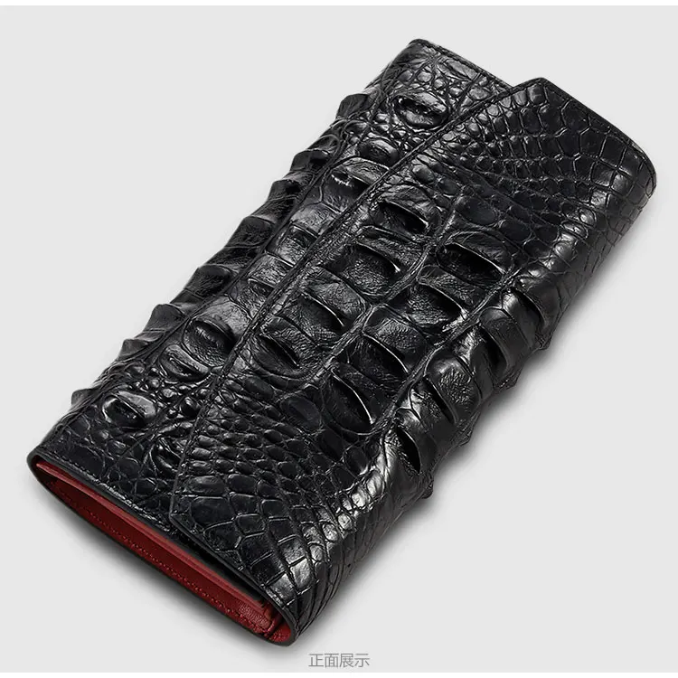 Couro de Pele de Jacaré Carteira de Couro de Crocodilo Carteiras de Pele e Bolsa Clipe de Dinheiro de Luxo para Homens de Negócios Genuíno 100%