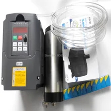 ER11 Шпиндельный двигатель 1,5 кВт шпиндель с водяным охлаждением и 1500 Вт VFD и 65 мм зажим и водяной насос охлаждения и 7 шт. er11 для фрезерования с ЧПУ