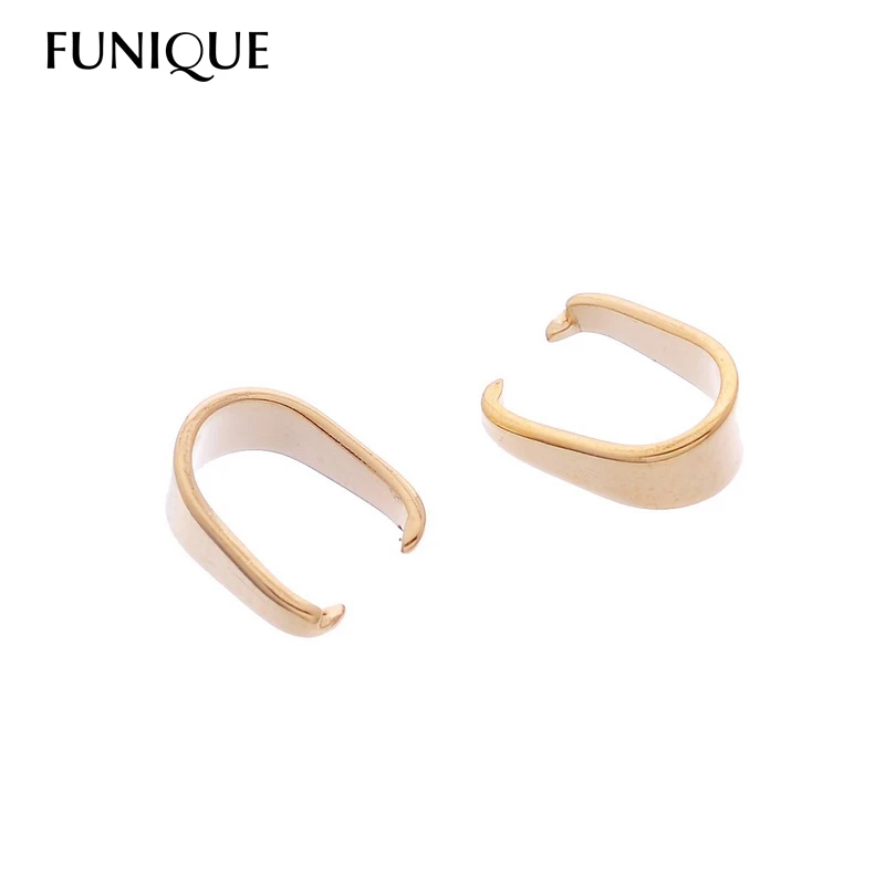 

FUNIQUE Stainless Steel Pinch Bail Clip gold color 7mmx6mm 10 PCs Craft Accessories DIY Jewelry Findings