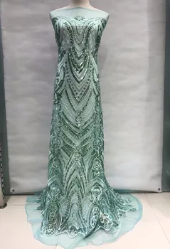 

embroidered sequins tulle lace french lace African lace fabric top class unique 5 yards/PC