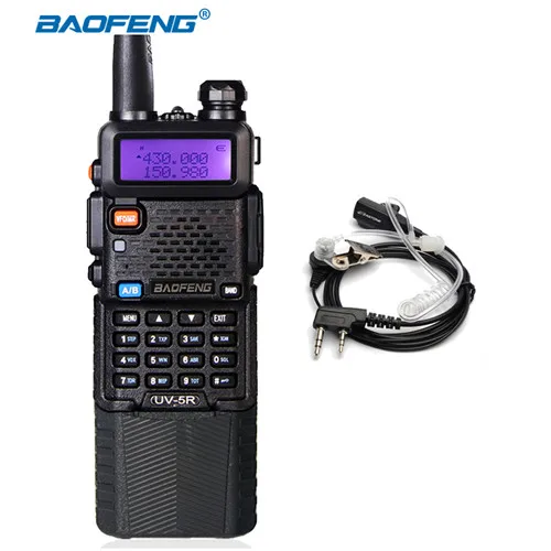 Baofeng UV-5R 3800mAh CB радио Двухдиапазонная портативная рация Макс 5 Вт радиопередатчик Ham Радио uv5r двухсторонний Raido hf трансивер - Цвет: with headset