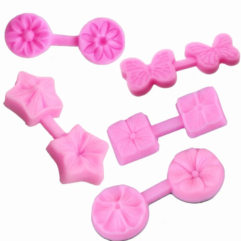 

Flower Silicone Mold Sugarcraft Embossed Fondant Cake Decorating Tools Fimo Clay Candy Jelly Chocolate Gumpaste Molds