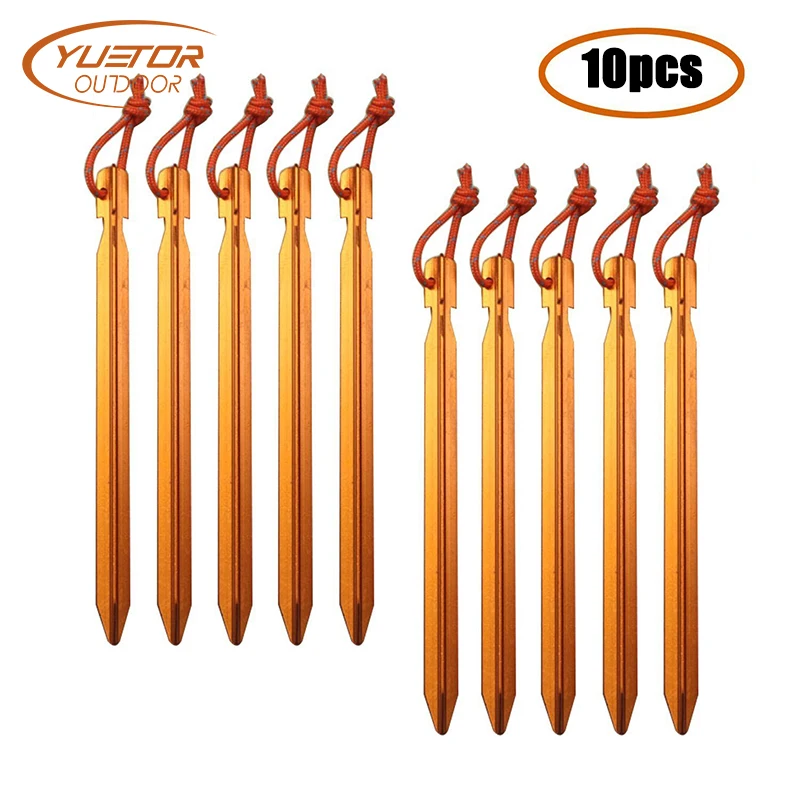 YUETOR OUTDOOR 10pcs/set Aluminum Tent Stakes Outdoor Camping Tent