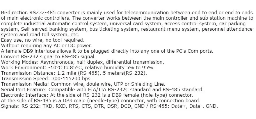 RS232 к RS485 1,2 км интерфейс передачи данных адаптер конвертер хорошее качество