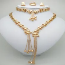 Kingdom Ma Горячая Женская мода золотой цвет африканский нигерийский Свадебный комплект ювелирных изделий Свадебный Женский комплект ювелирных изделий
