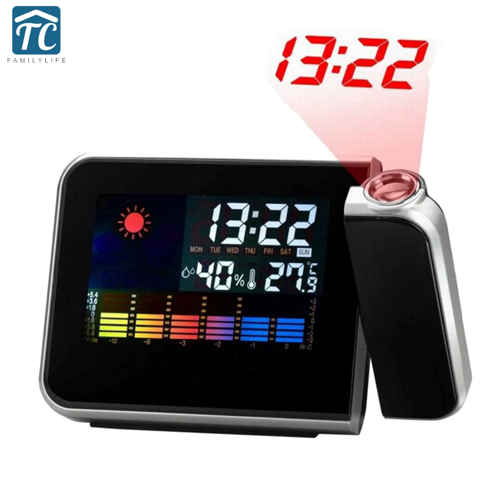 2017 Promotion Digital Projection Alarm Clock Weather Station with