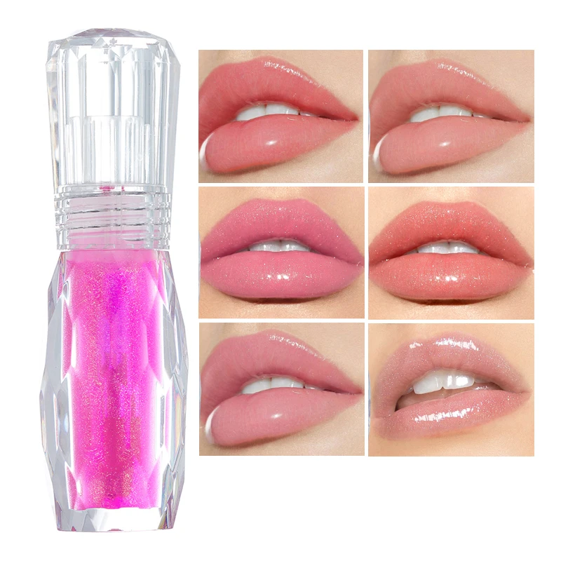 

HANDAIYAN Korean Crystal Jelly Color Plumping Lip Gloss Lips Makeup Moisturizing Shimmer Liquid Lipstick Vitamin E Lipgloss Tint