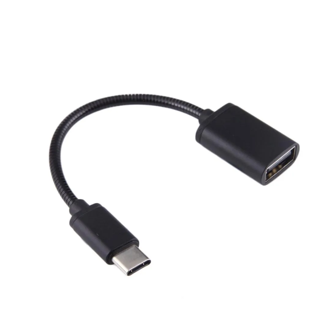 Кабели для передачи данных, металлический USB C, 3,1 type C, штекер, USB, OTG, Кабель-адаптер для синхронизации данных, удлинитель Usb, Alargador, Usb - Цвет: Черный