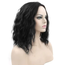 Soowee Short Wavy Black Blonde Cosplay Wigs Synthetic Hair Hair Pieces Party Hair Red Gray Wig for Women