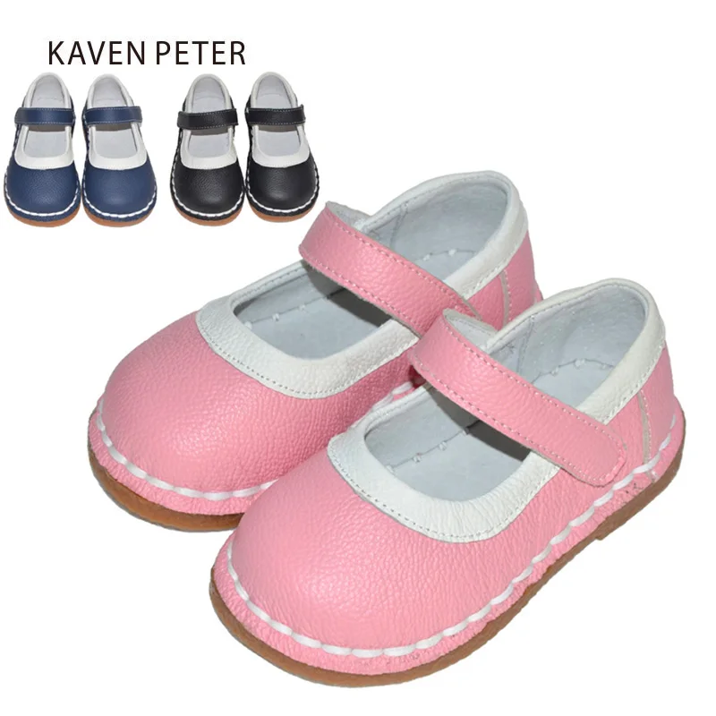 

Leather ballet flats girls children Genuine leather shoes TPR outsole female sneaker kids casual leather shoes baby pink shoes